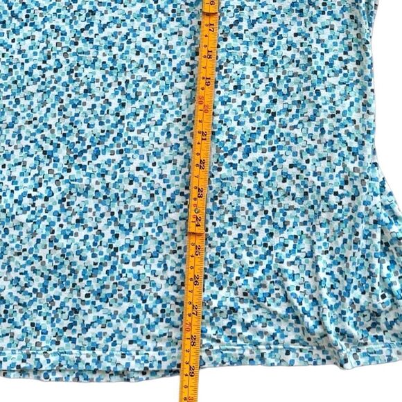 Croft & Barrow Relaxed Blue Print Bell Sleeve Pullover Flowy Blouse Top. 3X Plus - Picture 4 of 6